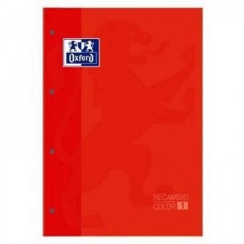 Recambio Oxford 400041234 A4 cuadros 5X5 80H. 4 taladros Naranja brillante