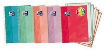 Bloc espiral Oxford 400133562 A4+ Europeanbook 120H 90G cuadros 5x5 Touch pastel