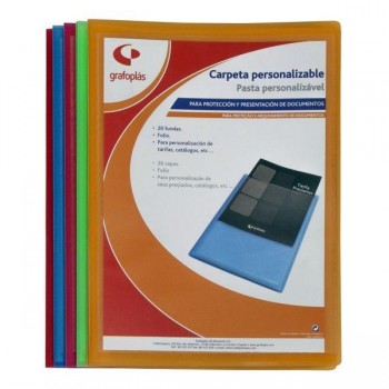 Carpeta de Fundas Polyplas 50 personalizable Rojo Transparente.01461551