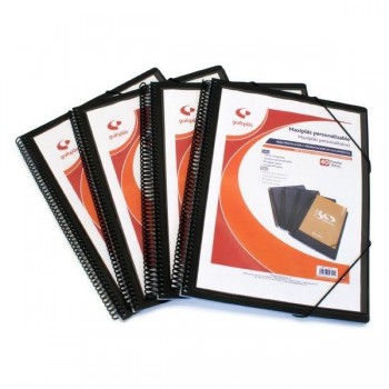 Carpeta fundas Maxiplas A4 50 fundas personalizable negro 39845010