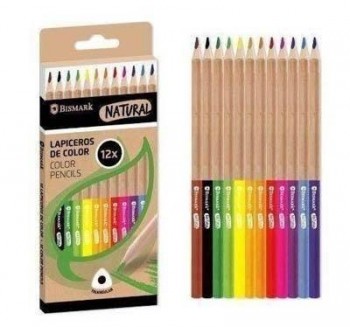 Lapices madera Natural Color caja de 12 surtidos 329300 Bismark