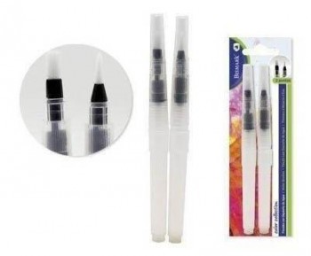 Pincel con deposito de agua blister de 2 con 2 puntas