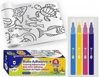 Rotulador color Bismark 4 unidades rollo adhesivo 10cm x 1 metro 329233