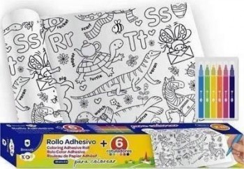 Rotulador color Bismark 6 unidades rollo adhesivo 30cm x 2 metro 329234