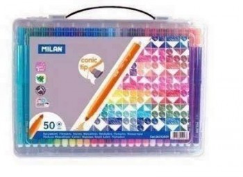 Maletin Milan 50 rotuladores punta conica 615350Y Milan