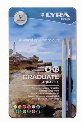 Lapiz Lyra Graduate Aquarell Est. Metal 12 Uds. + Pincel L2881120