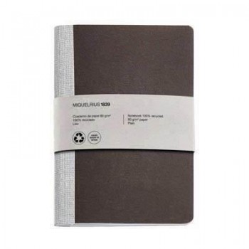 Cuaderno Miquelrius Reciclado 104X150 28h. liso 80g. Earth Marron MR8131