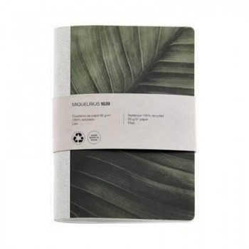 Cuaderno Miquelrius Reciclado 155X210 28h. liso 80g. Earth Hoja MR8136