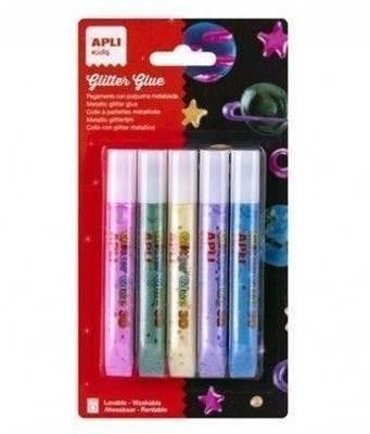 Glitter glue Apli 18973 metalizado 3D 5U.