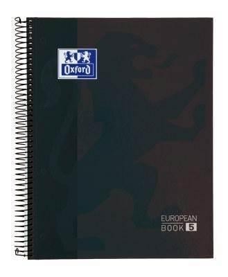 Bloc espiral Oxford 400158600 A4+ EUROPEANBOOK 5 120H 90G negro SCHOOL
