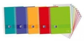 Bloc espiral Oxford 400149423 A4+ tapa plastico 160H 90G cuadros 5X5