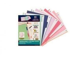 Separador polipropileno Oxford 400159036 A4 5 posiciones 500 micras pastel