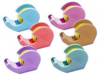 BISMARK PORTARROLLOS PASTEL+2 CINTA ADHES 33MX19MM 330444