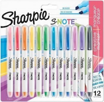 Rotulador Sharpie B/12 S-note surtido 2138233