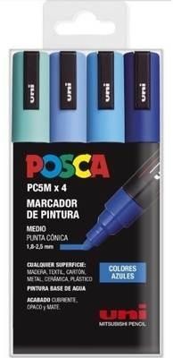 Rotulador Posca azules B/4 colores PC5M 182634855