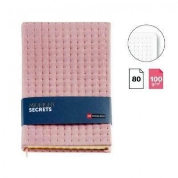 Cuaderno Miquelrius Acolchado 140x205 80h. puntos 100g. Rosa MR13301