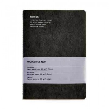 Cuaderno Miquelrius Flexible 140X200 48h. liso 80g. Back2Basics Negro MR8214