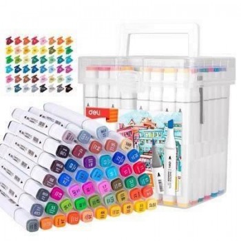 Rotulador Deli Caja 48 unidades doble Color Emotion E70801-48 punta redonda y punta biselada