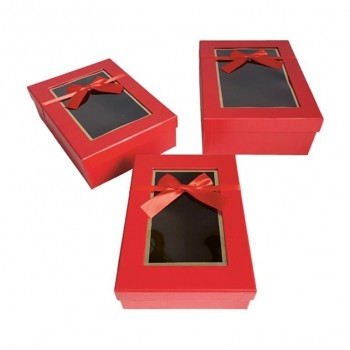 SET 3 CAJAS RECTANGULARES GRANDES CON VENTANA 49047 ARGUVAL
