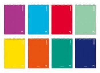 Bloc espiral Pacsa tapa cartoncillo 80h cuadros 4x4 cuarto 16432 apaisado